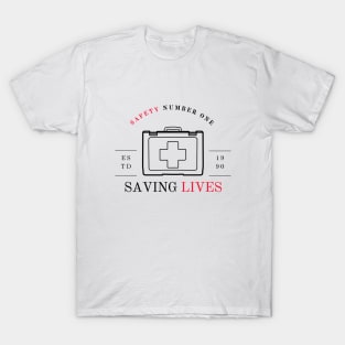 'Saving Lives' First Aider Humanitarian Design T-Shirt